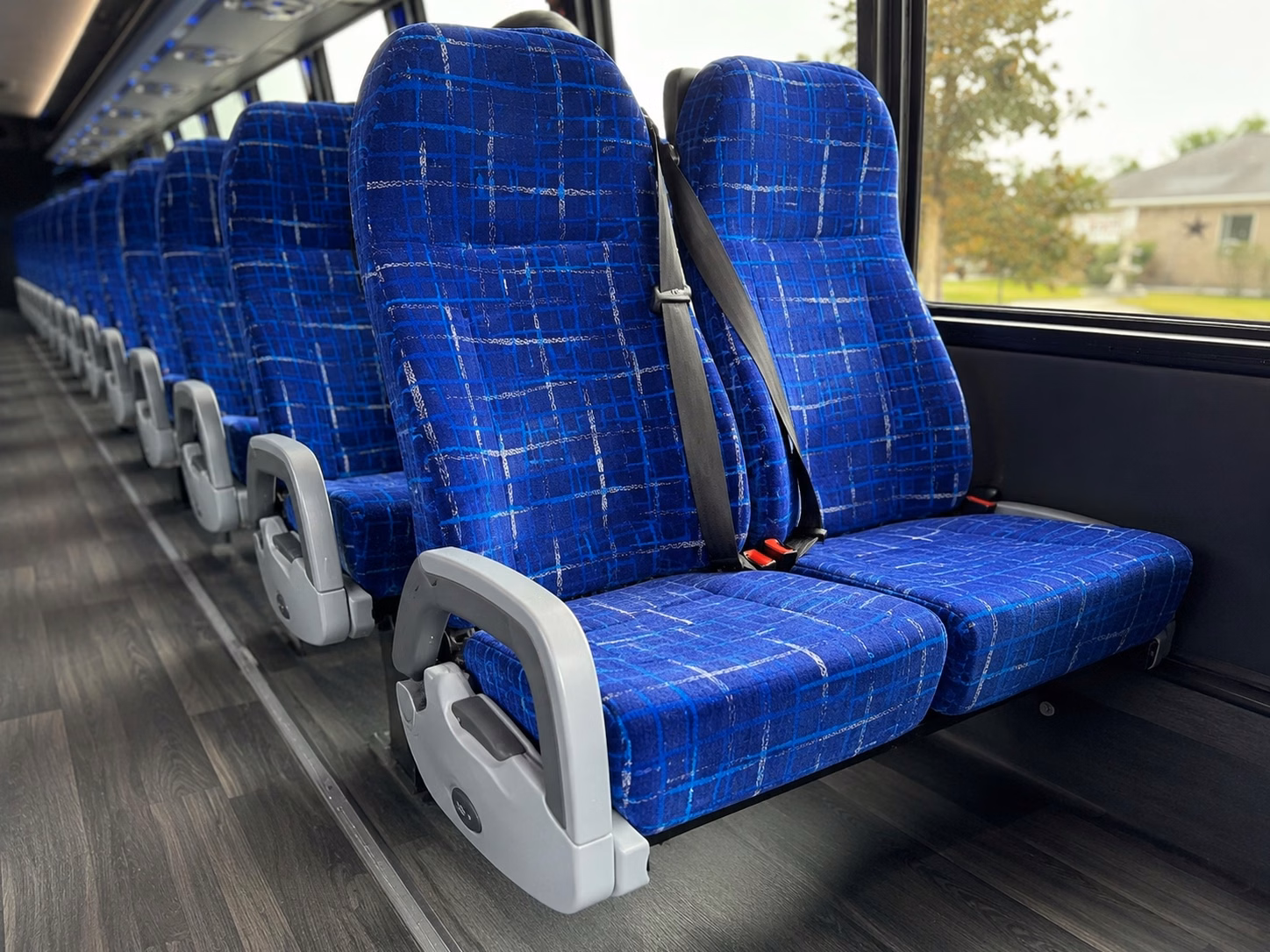 56 passenger charter bus inside